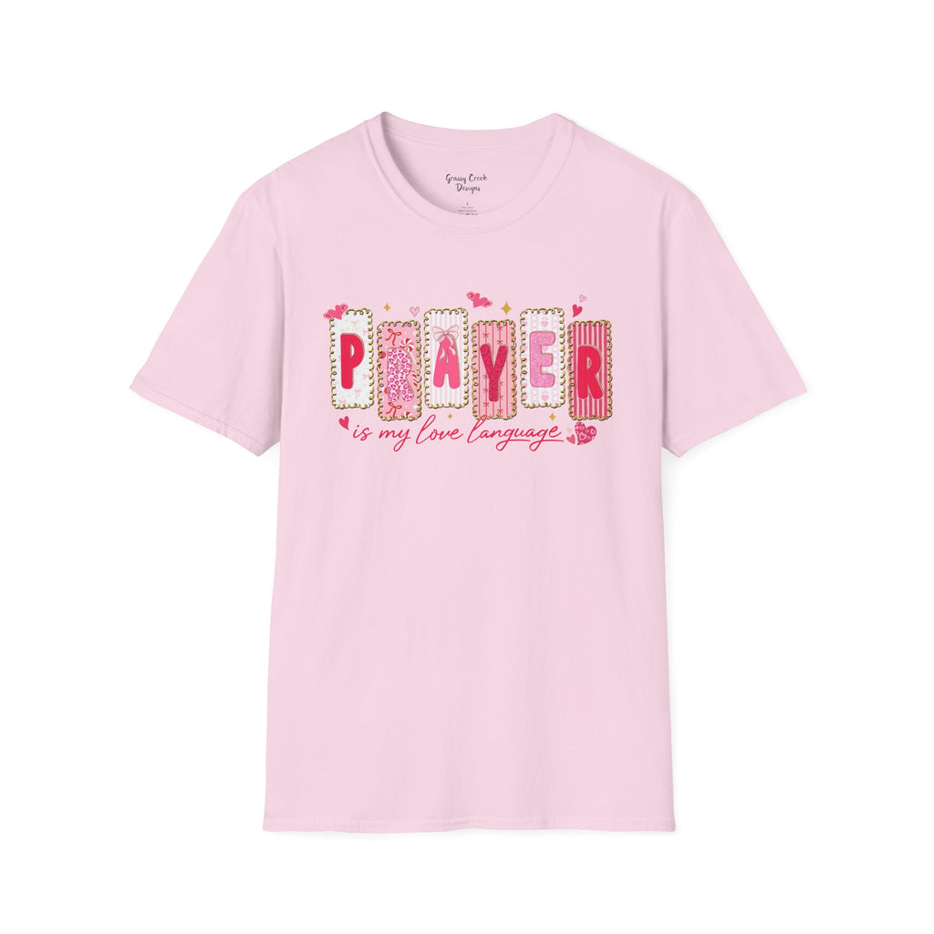 Prayer is my Love Language Christian Valentine's Day Graphic T-Shirt