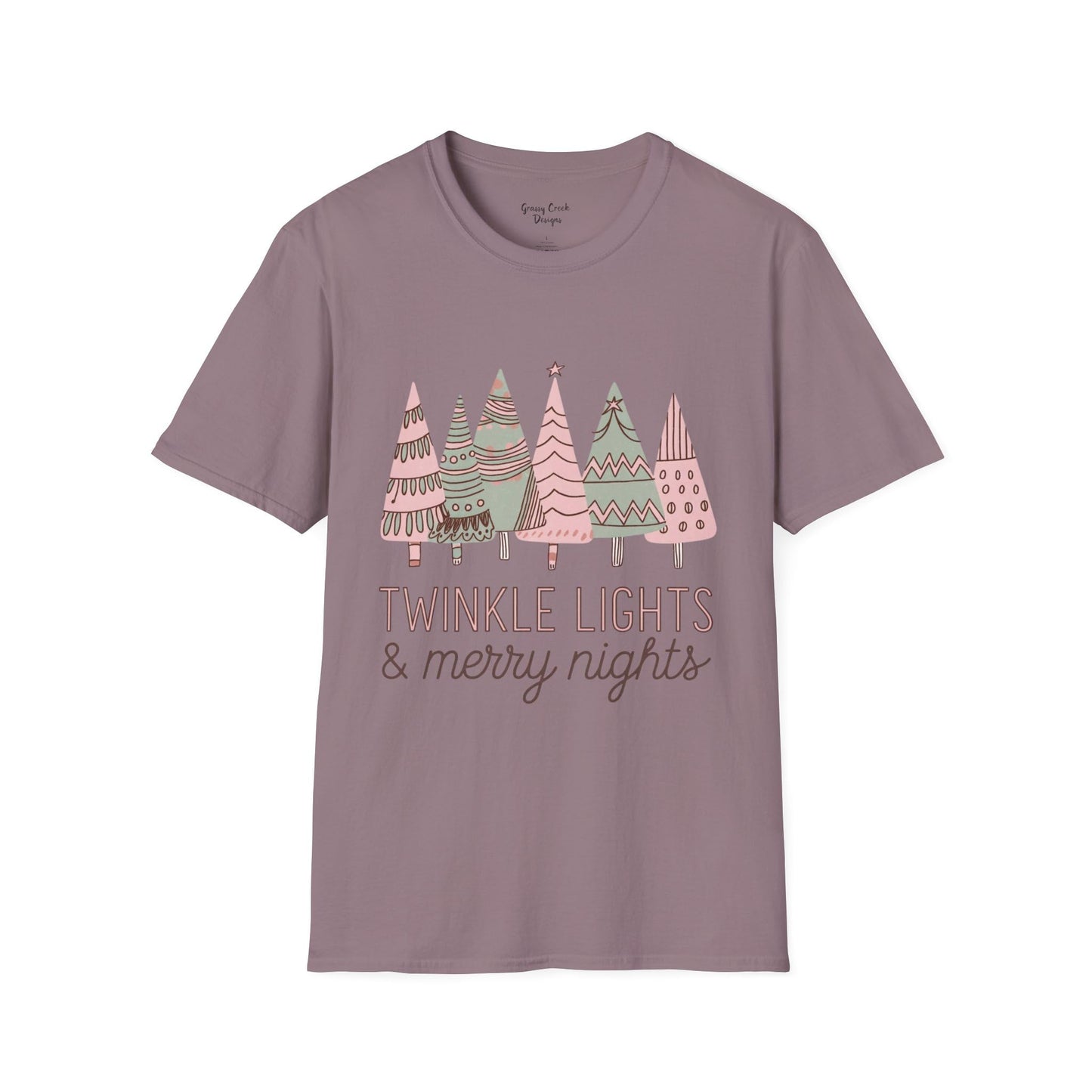 Twinkle Lights & Merry Nights Christmas Graphic T-Shirt