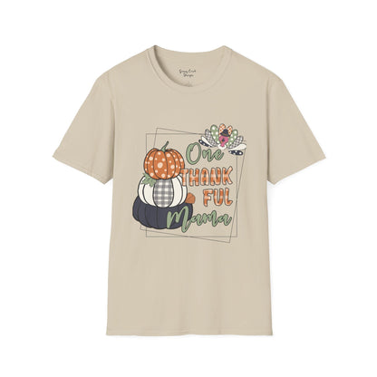 Thankful Mama Pumpkin Thanksgiving Women’s Graphic T-Shirt
