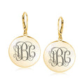 Sterling Silver Monogram Disc Dangle Earrings