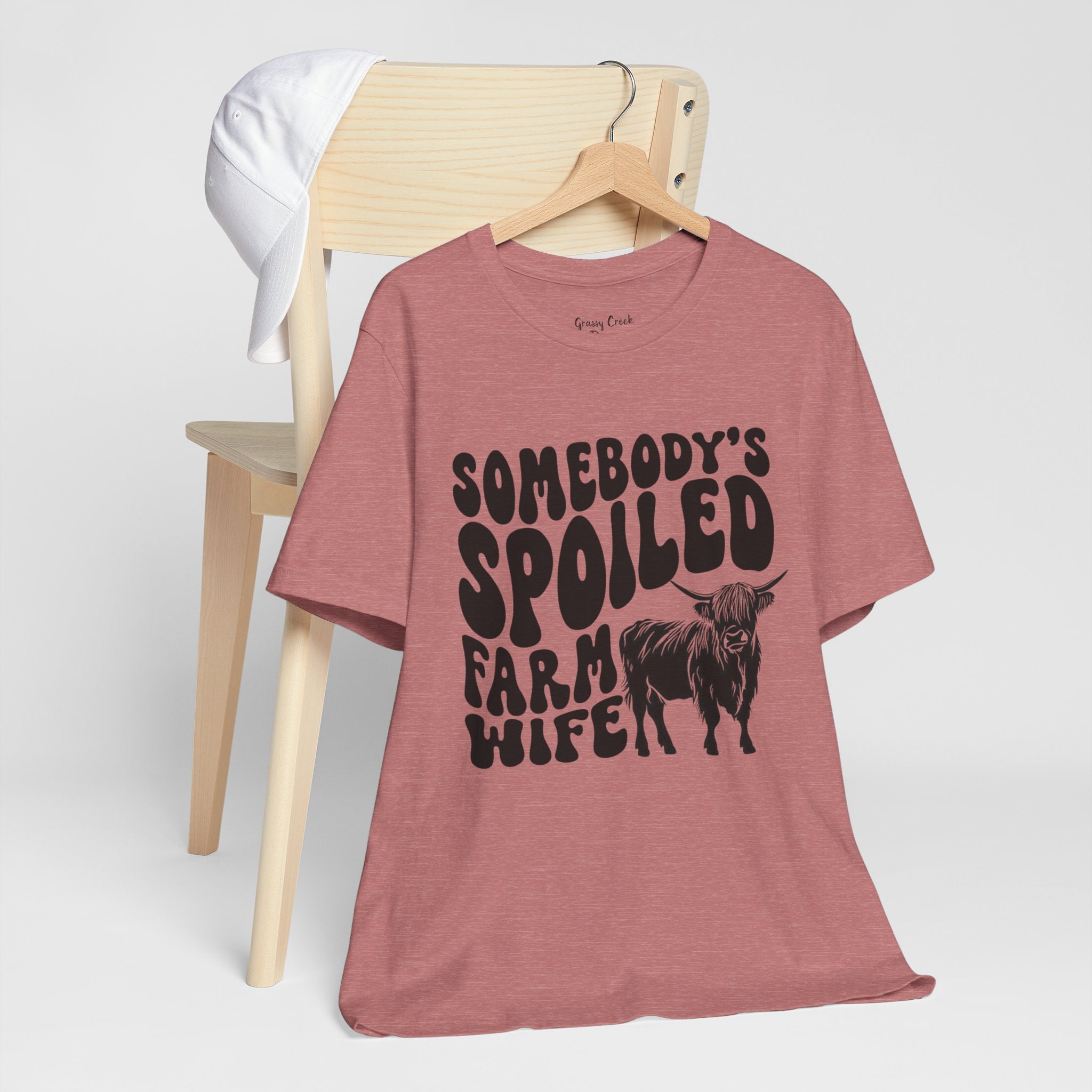 Somebodys Spoiled Farm Wife Highland Cow Women's Graphic T-Shirt