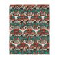 Cowhide Canyon Skull Throw Fleece Throw Blanket (Two size Options)