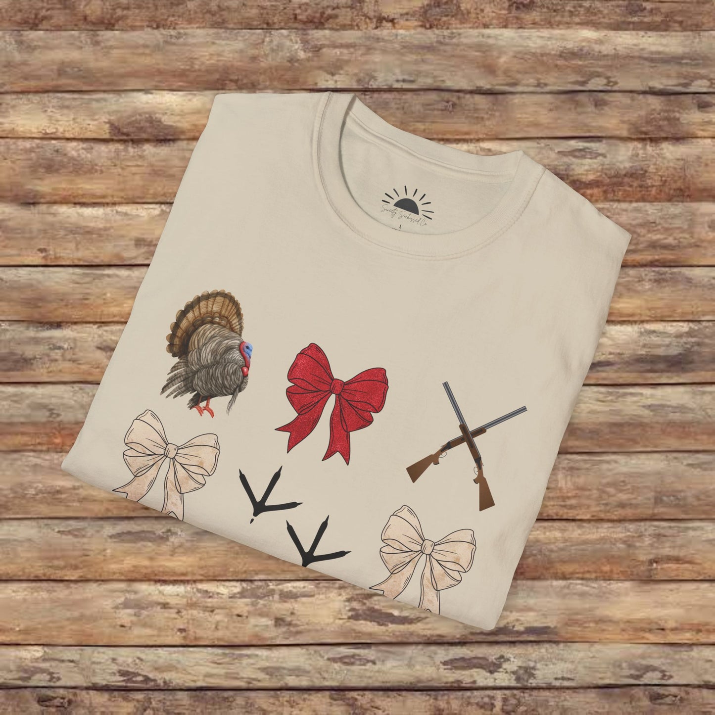 Turkeys, Glitter, and Bows: Coquette Female Hunting  Softstyle T-Shirt