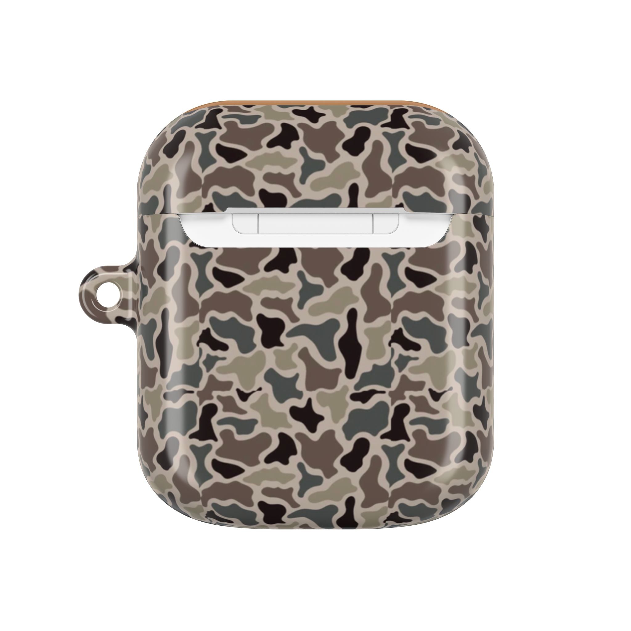 Vintage Duck Camo AirPods Case Cover, Retro Hunting Camouflage Hard Shell Protective Skin with Keychain for Apple AirPods