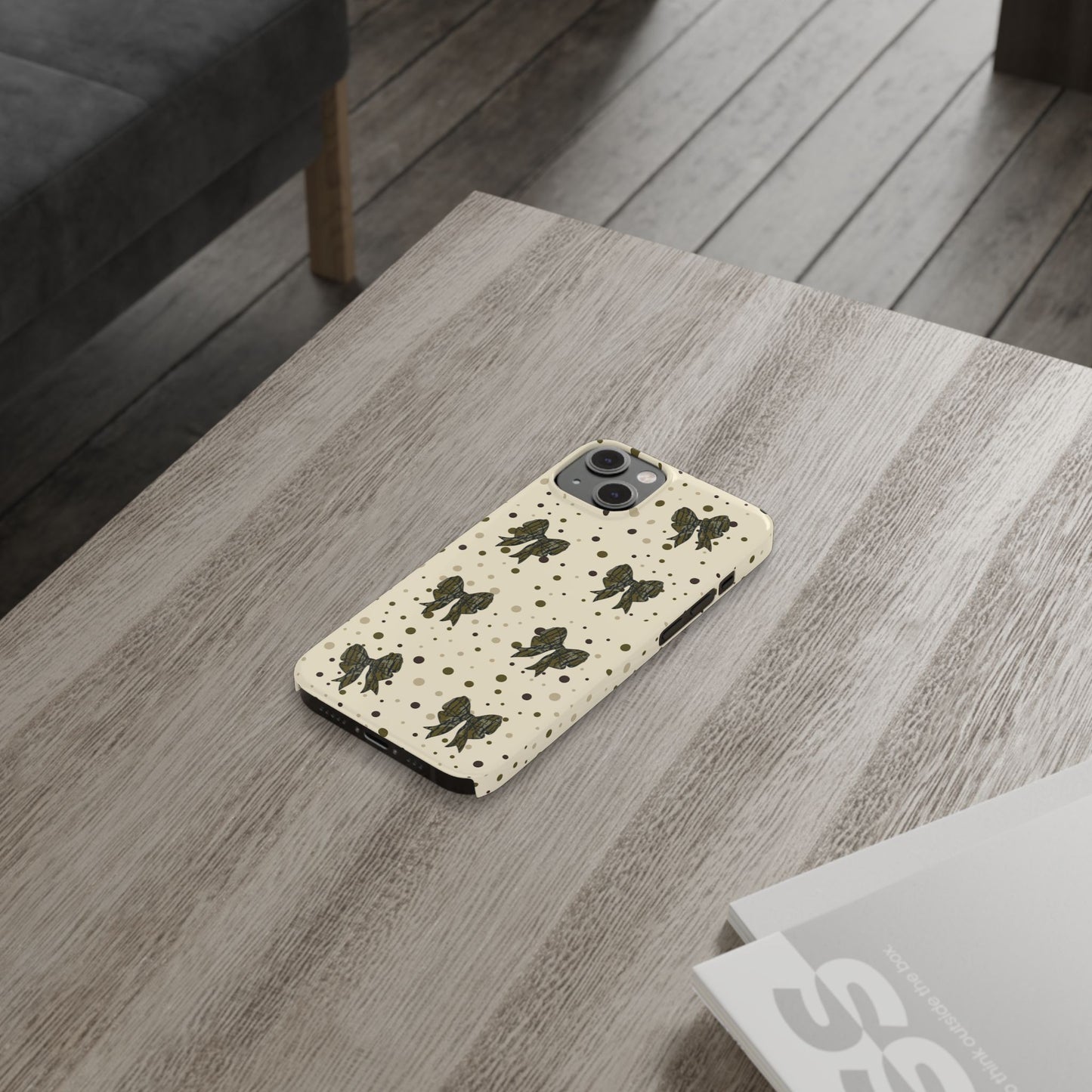 Bottomland Camouflage Coquette Bows & Polka Dot Slim IPhone Case