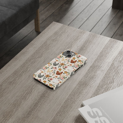 Charming Floral Chicken Slim iPhone Case