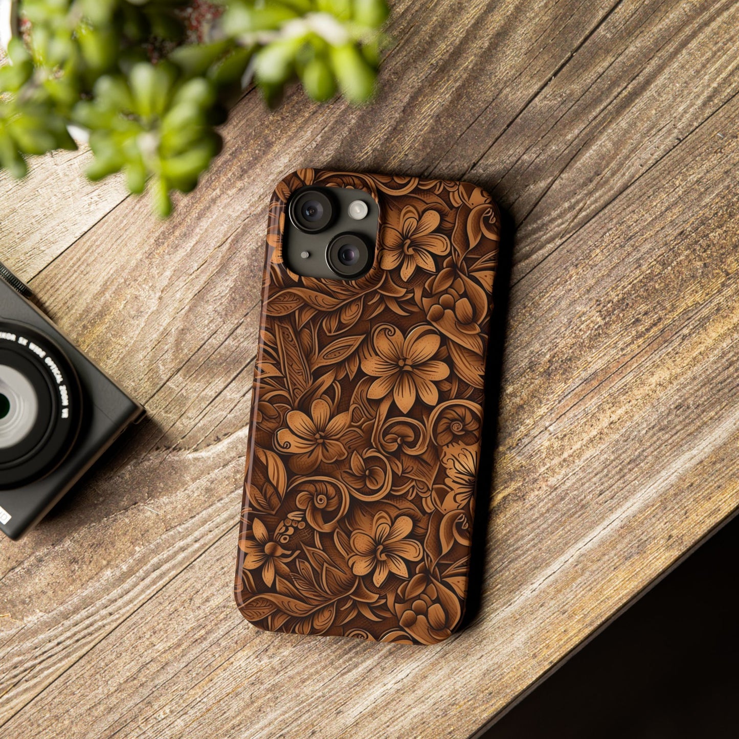 Tooled Leather Western Slim iPhone Case