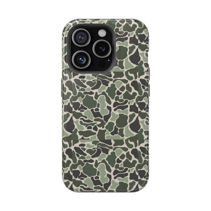 Green Old School Camo Tough Magnetic iPhone Case