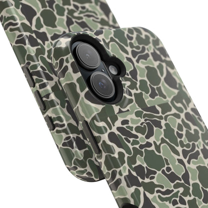 Green Old School Camo Tough Magnetic iPhone Case