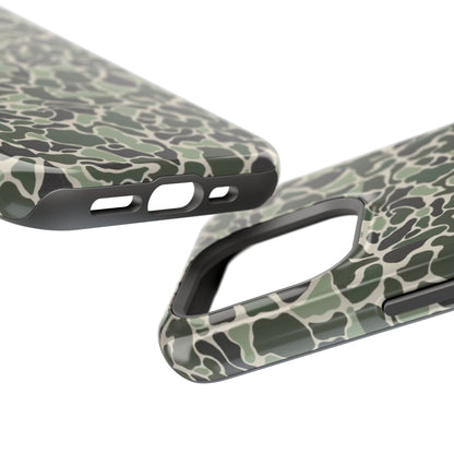 Green Old School Camo Tough Magnetic iPhone Case
