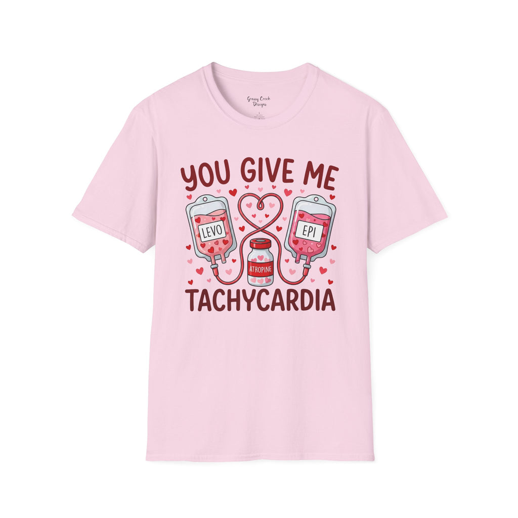 You Give Me Tachycardia Humorous Nurse Valentine's Day Graphic T-Shirt