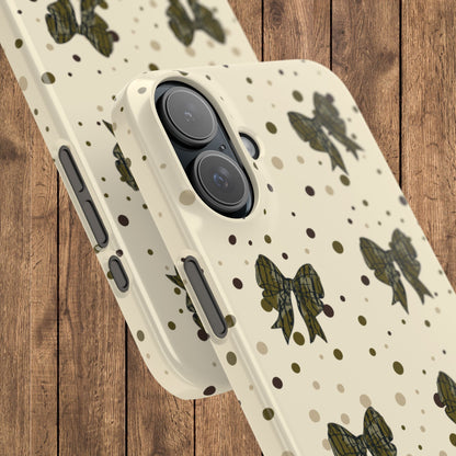 Bottomland Camouflage Coquette Bows & Polka Dot Slim IPhone Case