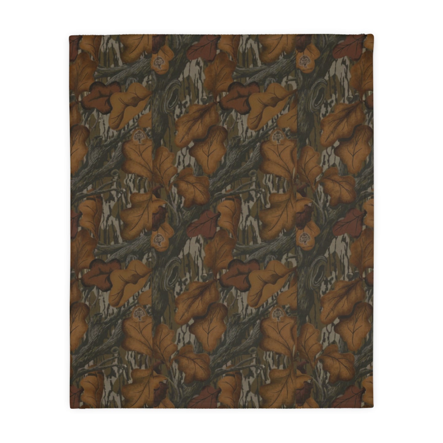 Fall Foliage Camouflage Fleece Throw Blanket (Two size Options)
