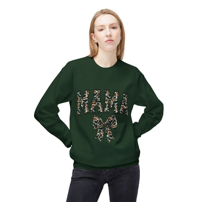 Mama Old Camo Bow Coquette Women's Crewneck Sweatshirt