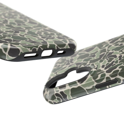 Green Old School Camo Tough Magnetic iPhone Case