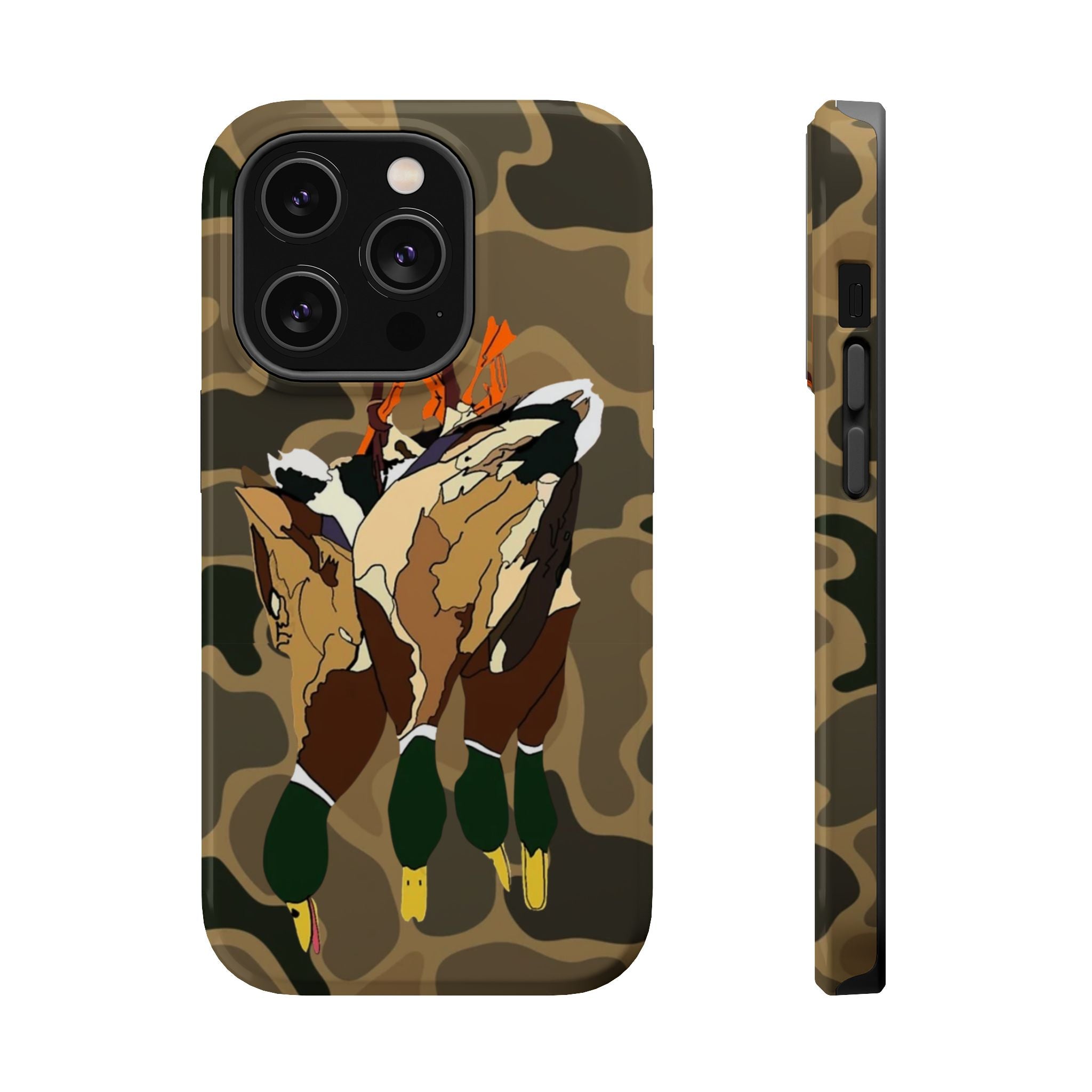 Old School Camouflage Mallard Duck Hanging Hunting Tough Magnetic iPhone Case