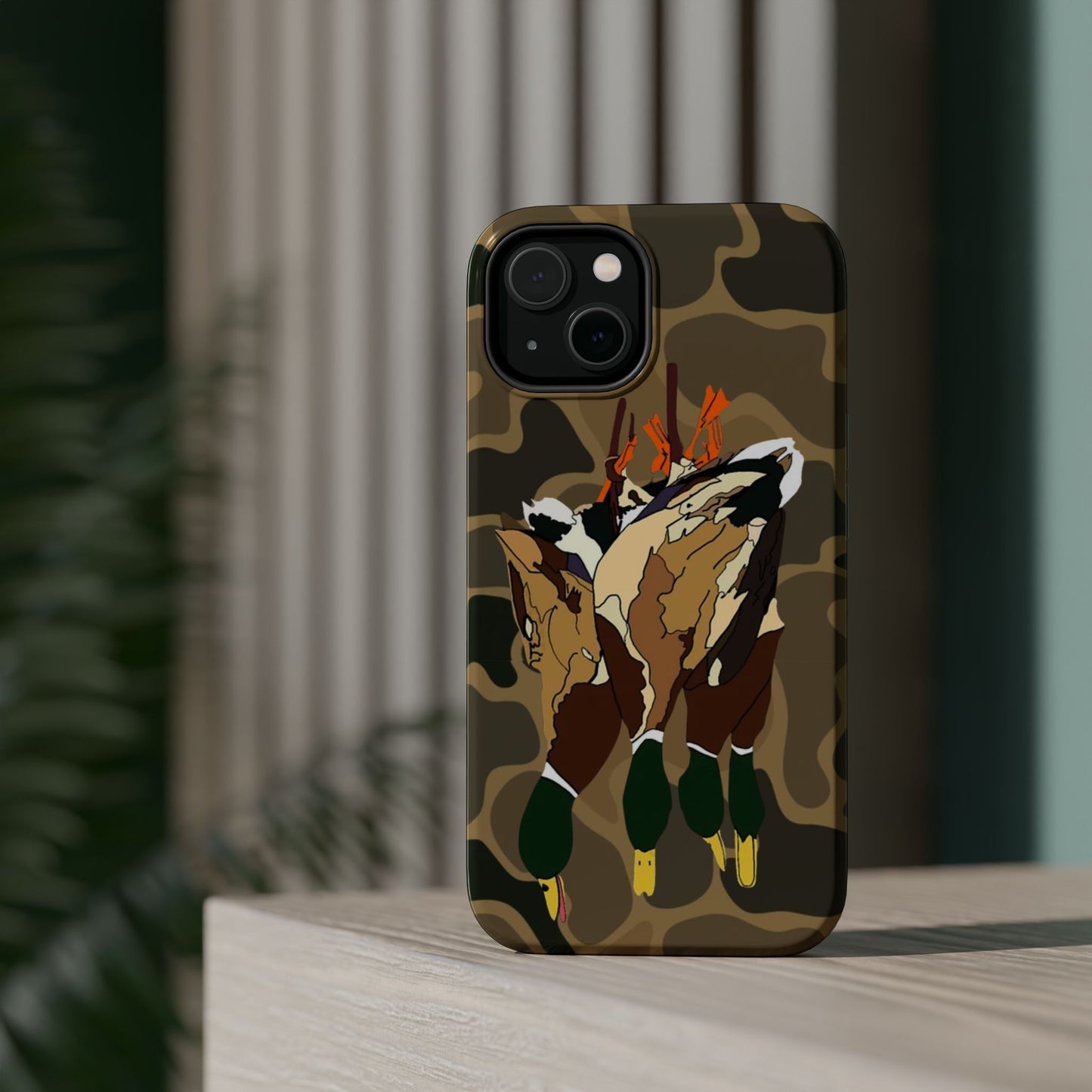 Old School Camouflage Mallard Duck Hanging Hunting Tough Magnetic iPhone Case