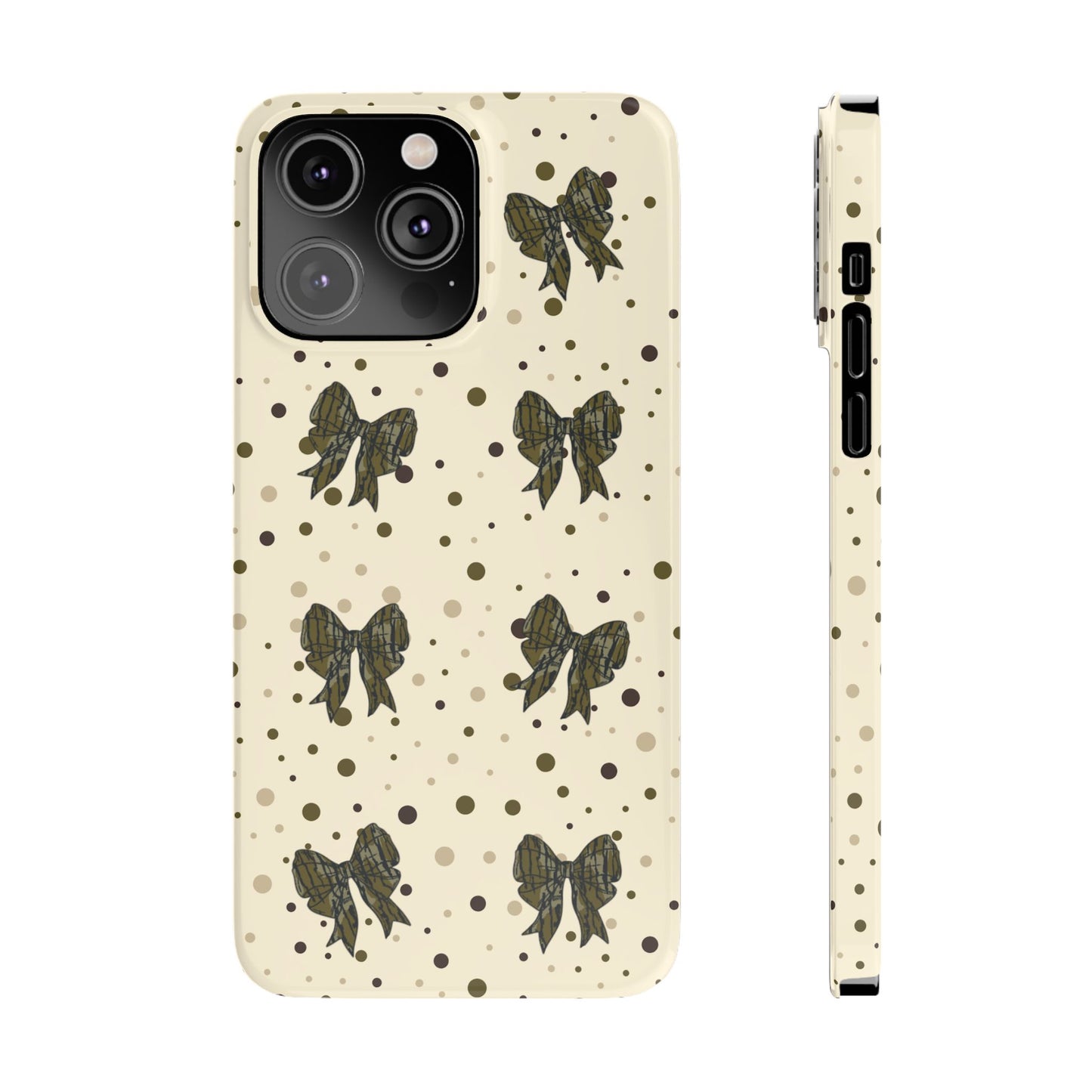 Bottomland Camouflage Coquette Bows & Polka Dot Slim IPhone Case