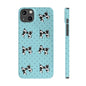 Cow Print Coquette Bow & Polka Dot Teal Slim iPhone Case