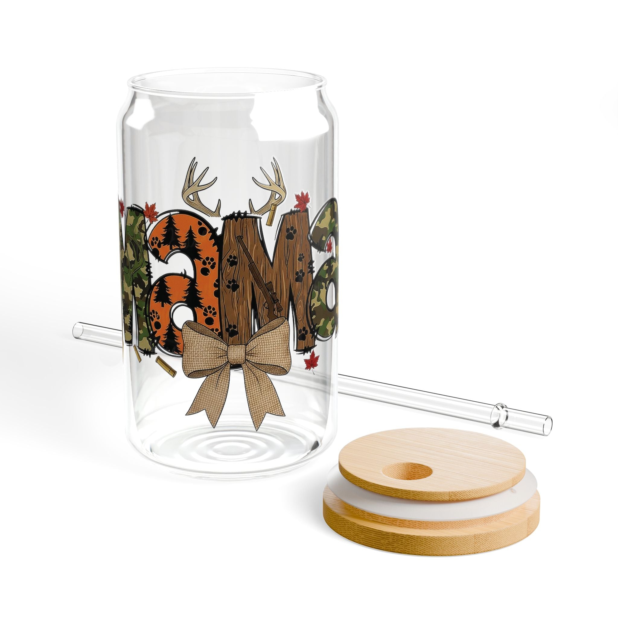 Outdoorsy Mama 16oz Glass Can Tumbler with Lid & Reusable Straw