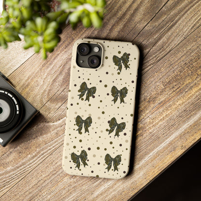 Bottomland Camouflage Coquette Bows & Polka Dot Slim IPhone Case