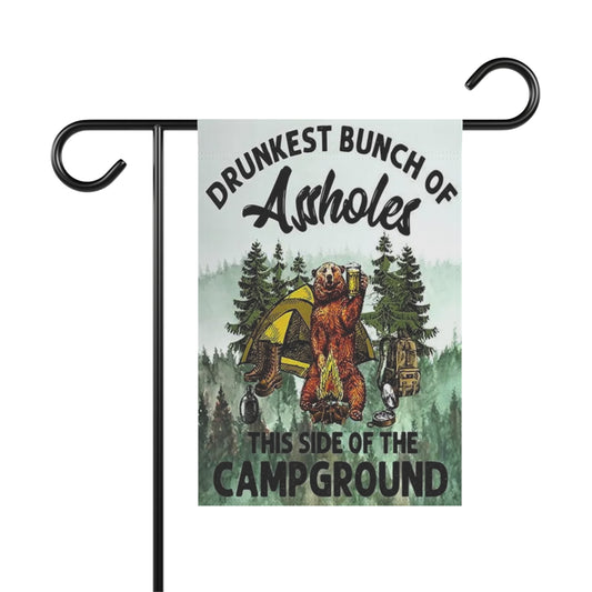 Rustic Camping Garden Banner, Funny Bear Outdoor Decor, Campground Sign, Unique Home and Garden Gift, Outdoor Party Decoration