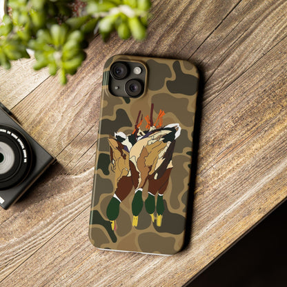 Old Skool Camouflage Mallard Duck Hanging Hunting Slim iPhone Case