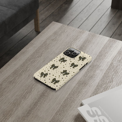 Bottomland Camouflage Coquette Bows & Polka Dot Slim IPhone Case