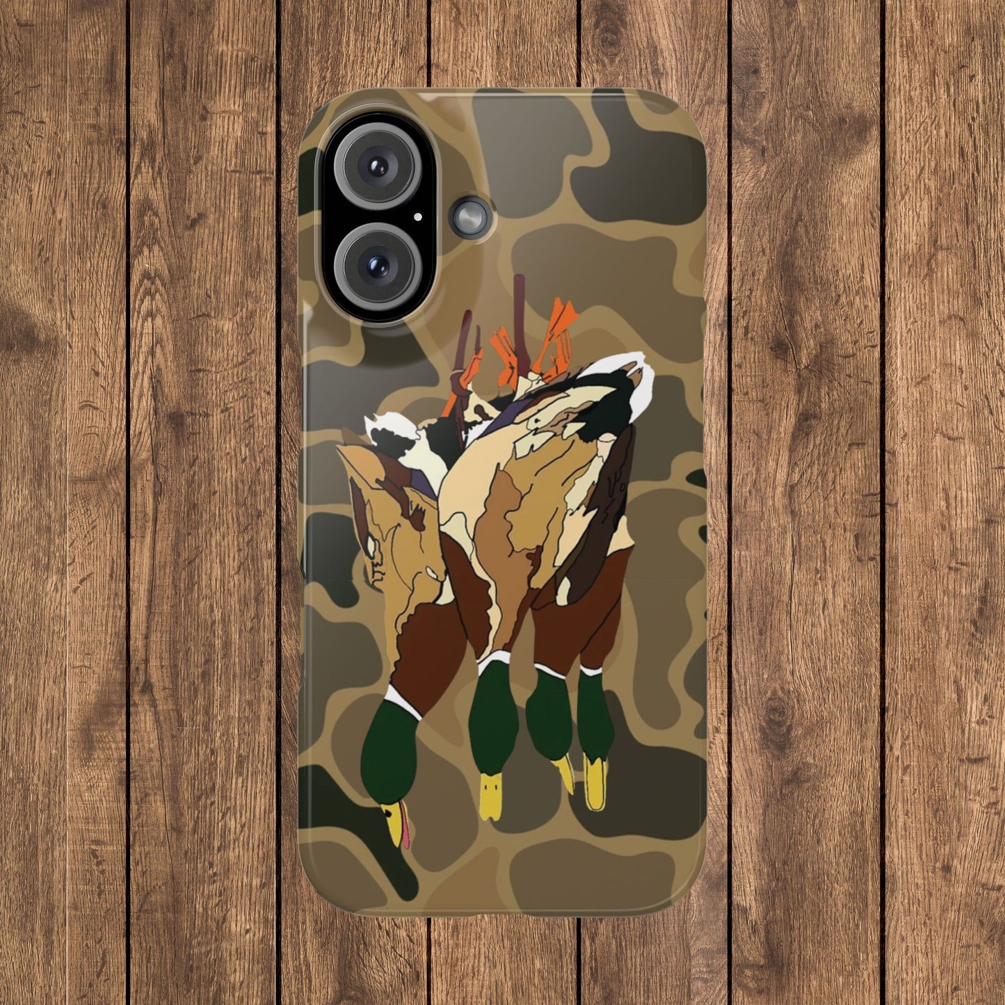 Old Skool Camouflage Mallard Duck Hanging Hunting Slim iPhone Case