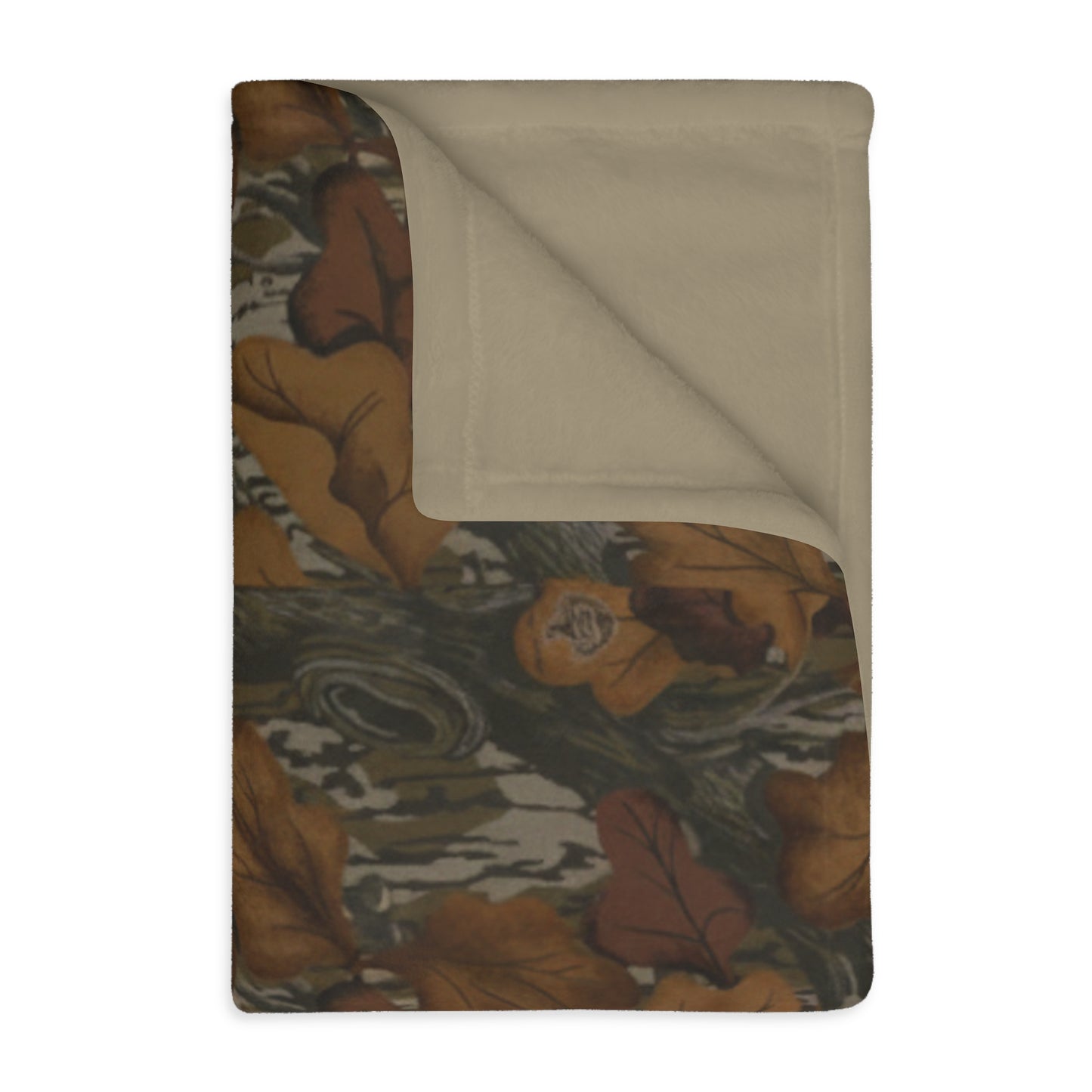 Fall Foliage Camouflage Fleece Throw Blanket (Two size Options)