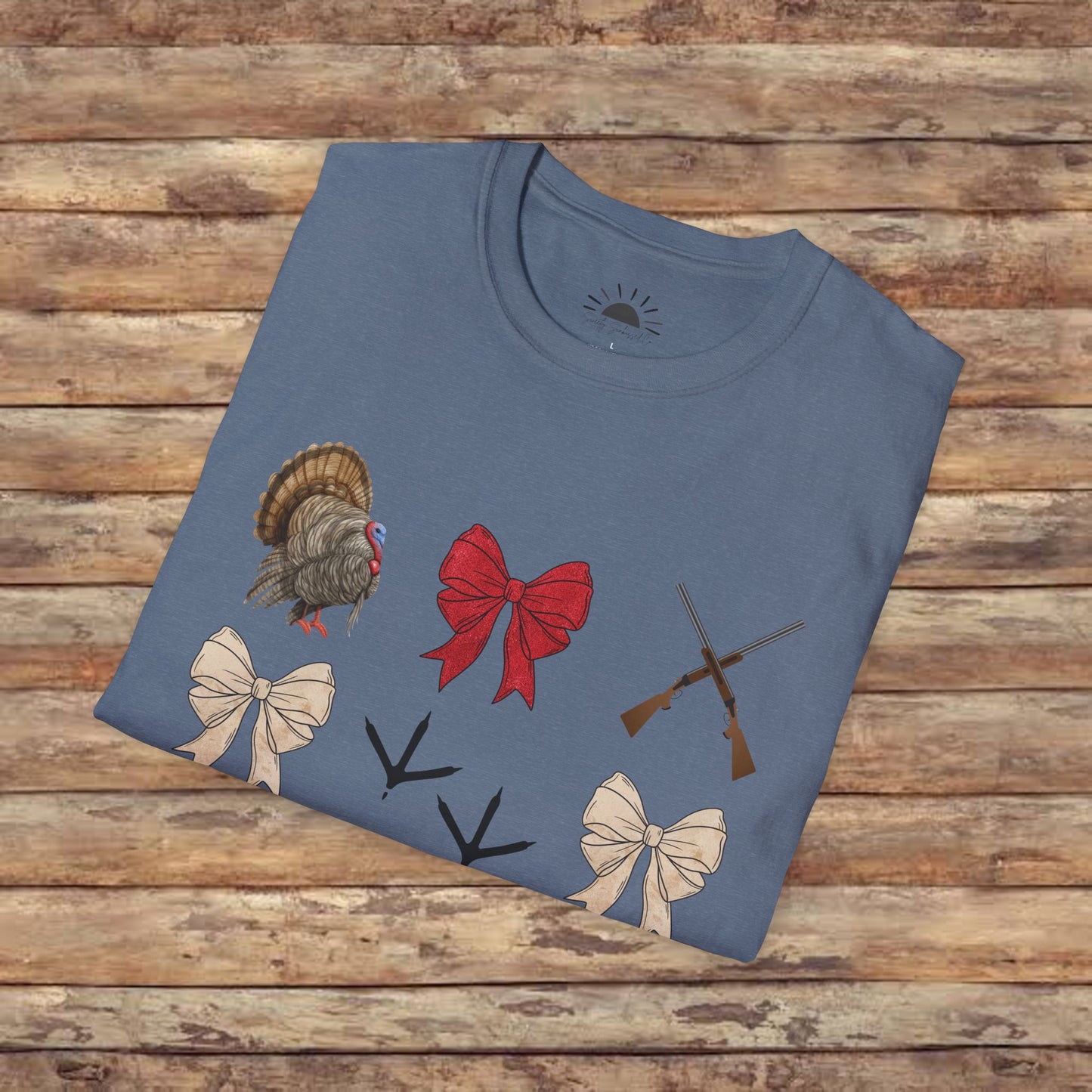 Turkeys, Glitter, and Bows: Coquette Female Hunting  Softstyle T-Shirt
