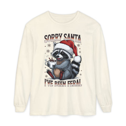 Sorry Santa, I've Been Feral Christmas Long Sleeve Graphic Tee