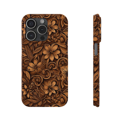 Tooled Leather Western Slim iPhone Case