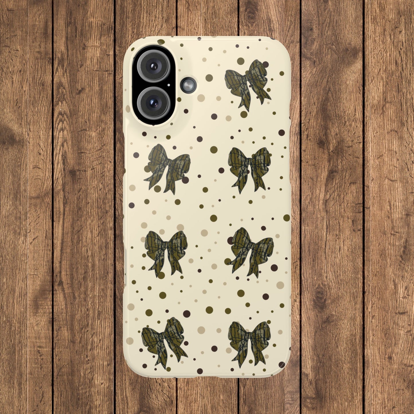 Bottomland Camouflage Coquette Bows & Polka Dot Slim IPhone Case