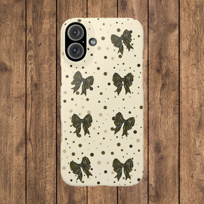 Bottomland Camouflage Coquette Bows & Polka Dot Slim IPhone Case