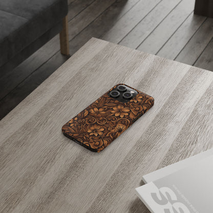 Tooled Leather Western Slim iPhone Case