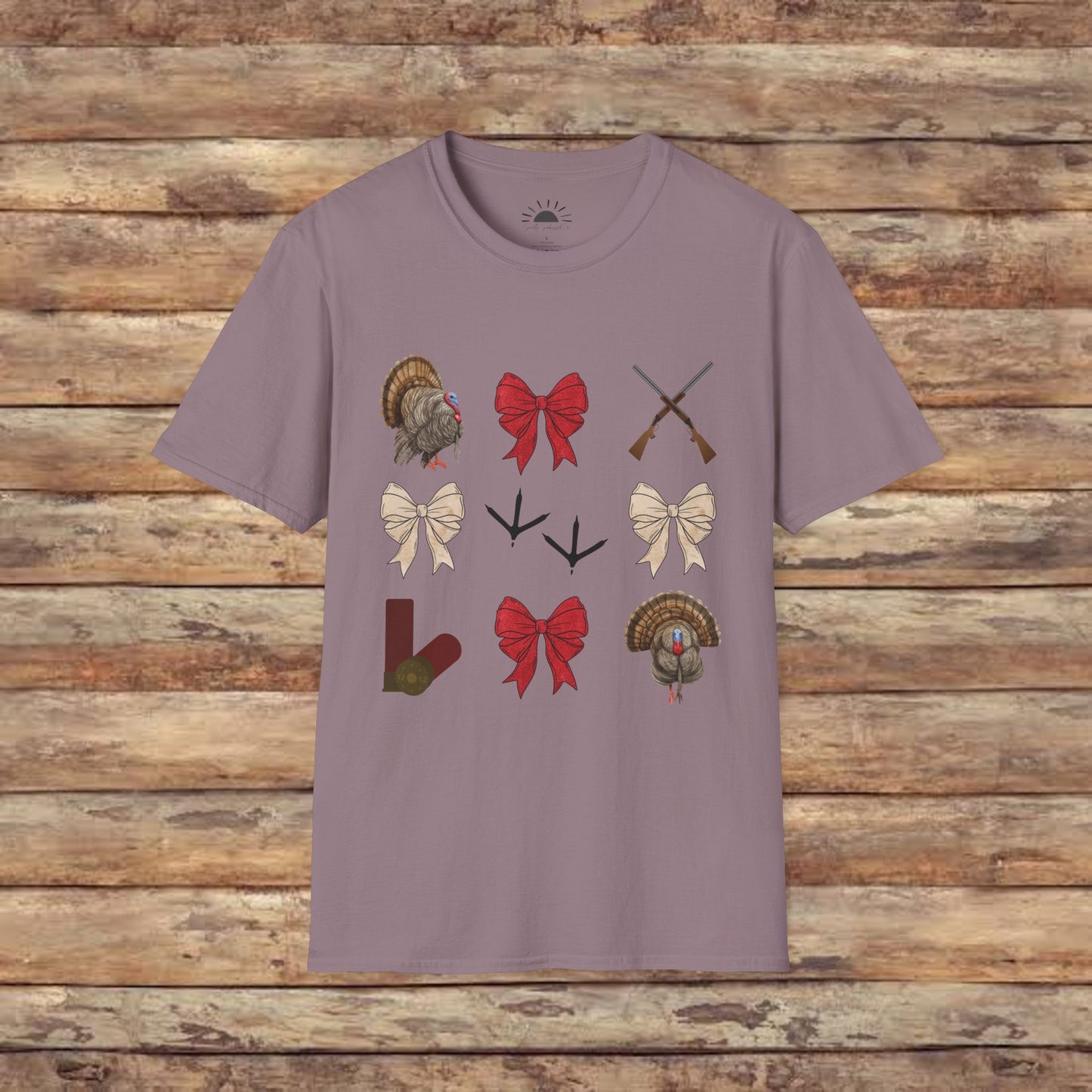 Turkeys, Glitter, and Bows: Coquette Female Hunting  Softstyle T-Shirt