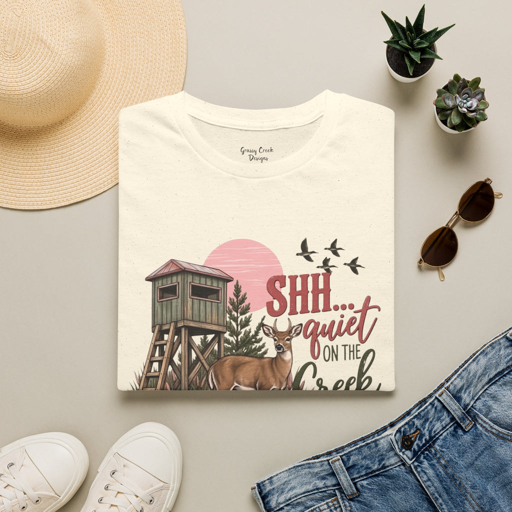 Shh Quiet On The Creek Women's Deer Hunting Graphic T-Shirt