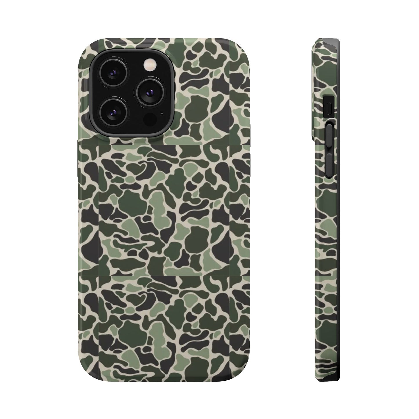 Green Old School Camo Tough Magnetic iPhone Case