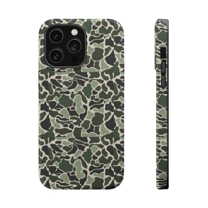 Green Old School Camo Tough Magnetic iPhone Case