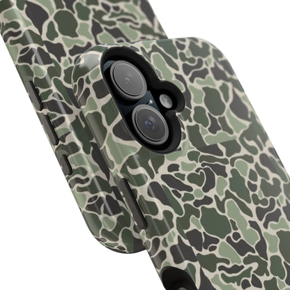 Green Old School Camo Tough Magnetic iPhone Case