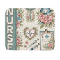 Vintage Style Nurse Mouse Pad Floral Heartbeat Design for Medical Professionals