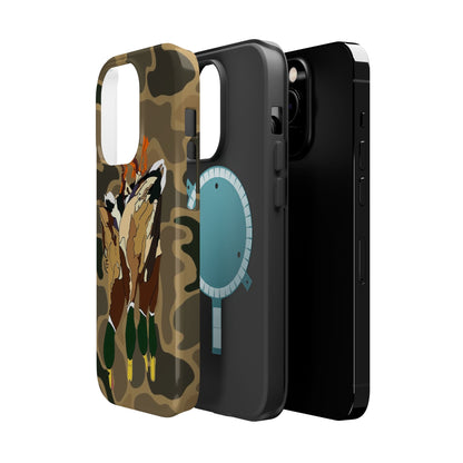 Old School Camouflage Mallard Duck Hanging Hunting Tough Magnetic iPhone Case