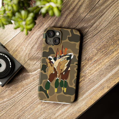 Old Skool Camouflage Mallard Duck Hanging Hunting Slim iPhone Case