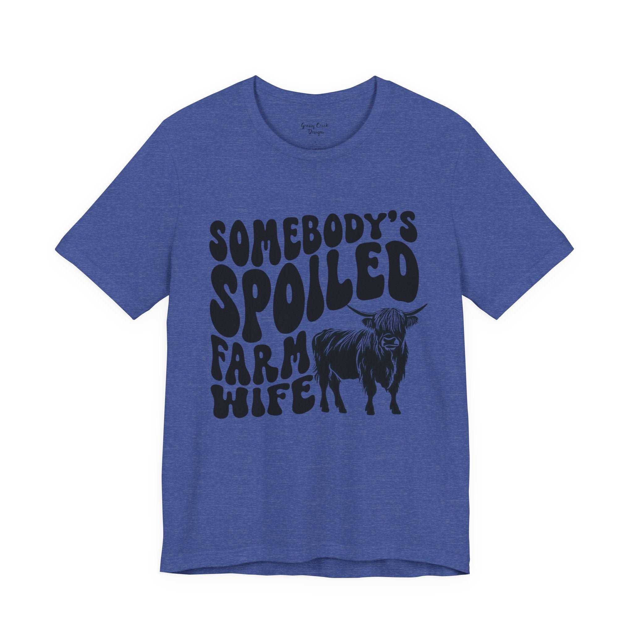 Somebodys Spoiled Farm Wife Highland Cow Women's Graphic T-Shirt