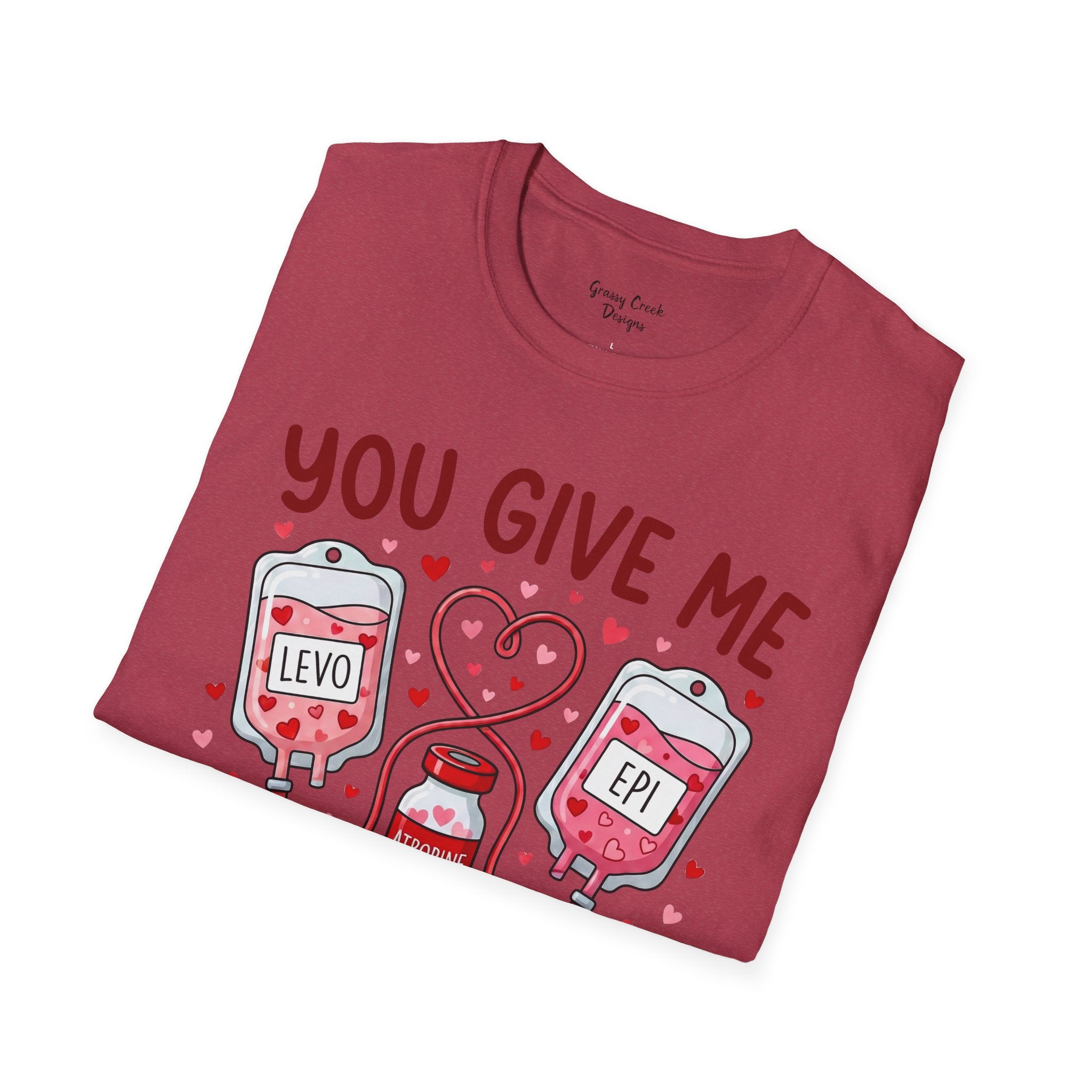You Give Me Tachycardia Humorous Nurse Valentine's Day Graphic T-Shirt