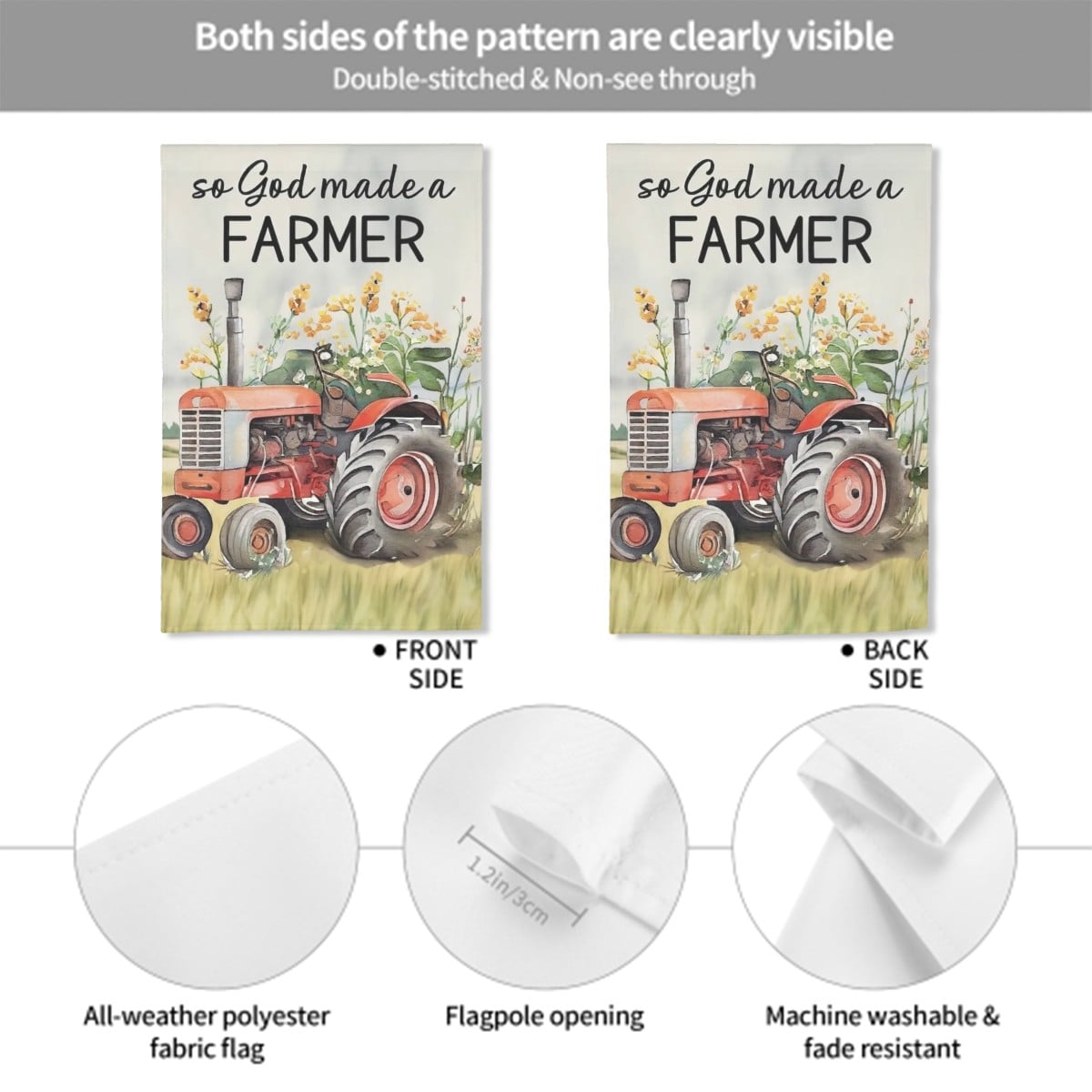 God Made A Farmer Lightweight Outdoor Garden Flag Yard Decorations