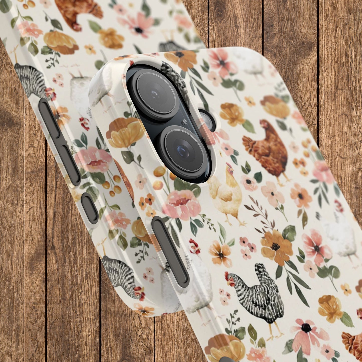 Charming Floral Chicken Slim iPhone Case