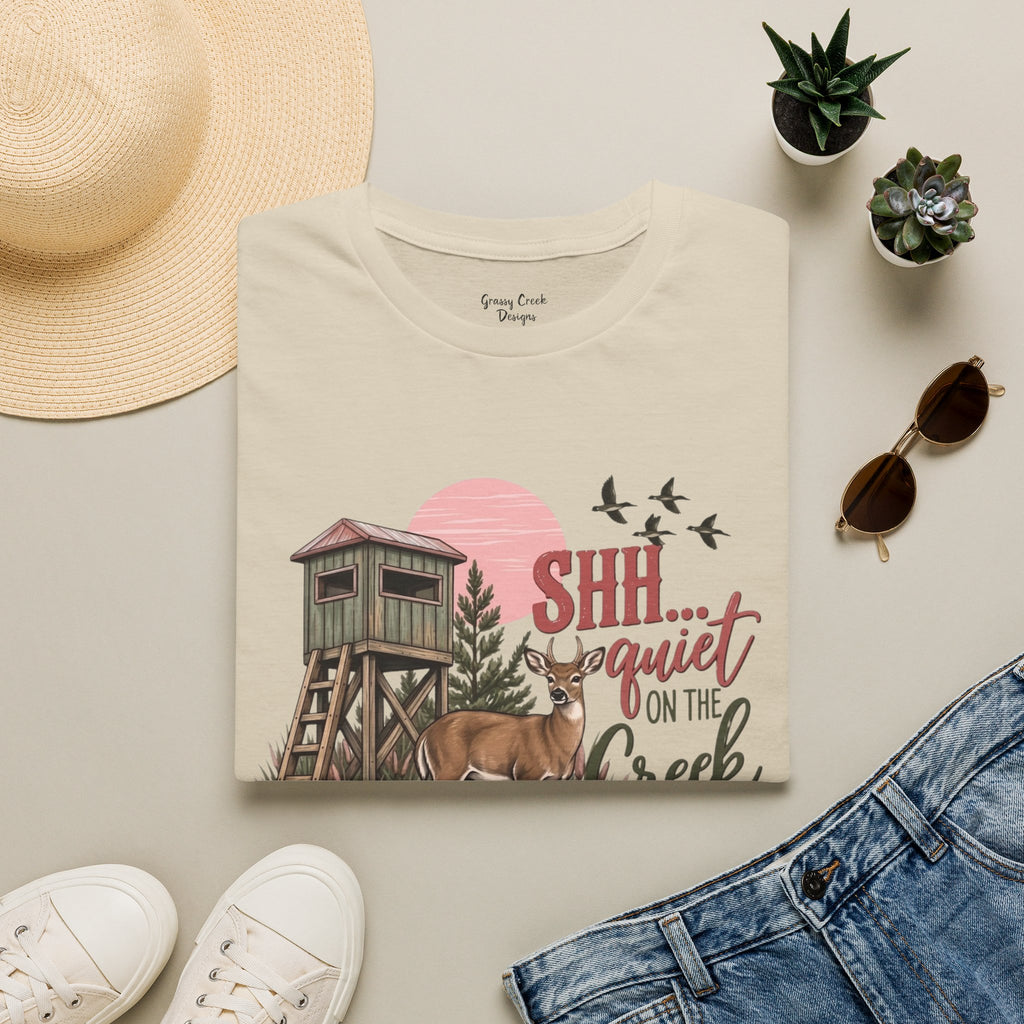 Shh Quiet On The Creek Women's Deer Hunting Graphic T-Shirt