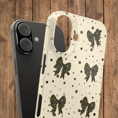 Bottomland Camouflage Coquette Bows & Polka Dot Slim IPhone Case